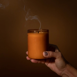The Fire Glass Candle - Burning Wood